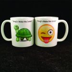 two custom mugs
